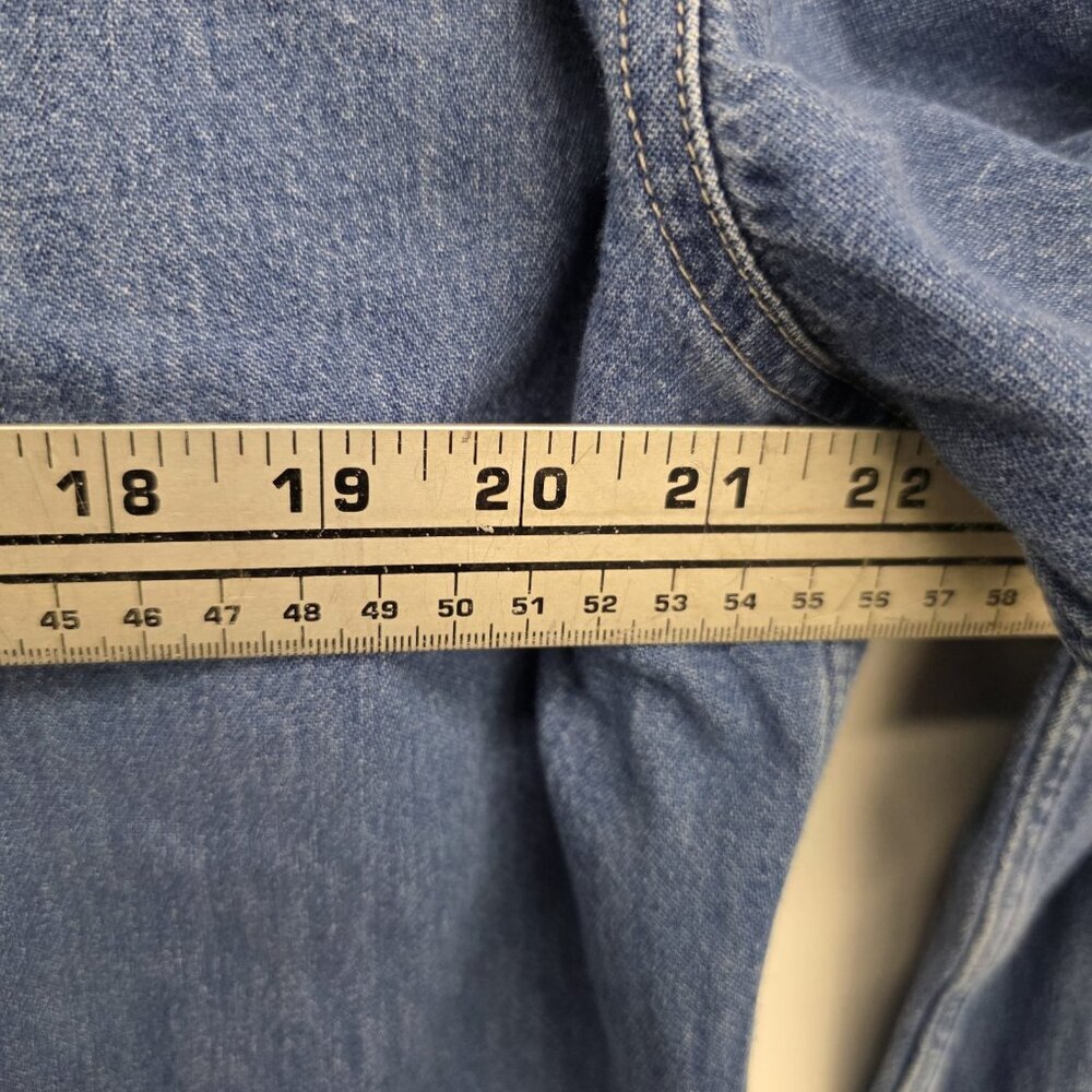 Vintage Polo Jeans Ralph Lauren Denim Worker Button Down Shirt Size Large L - Picture 9 of 10